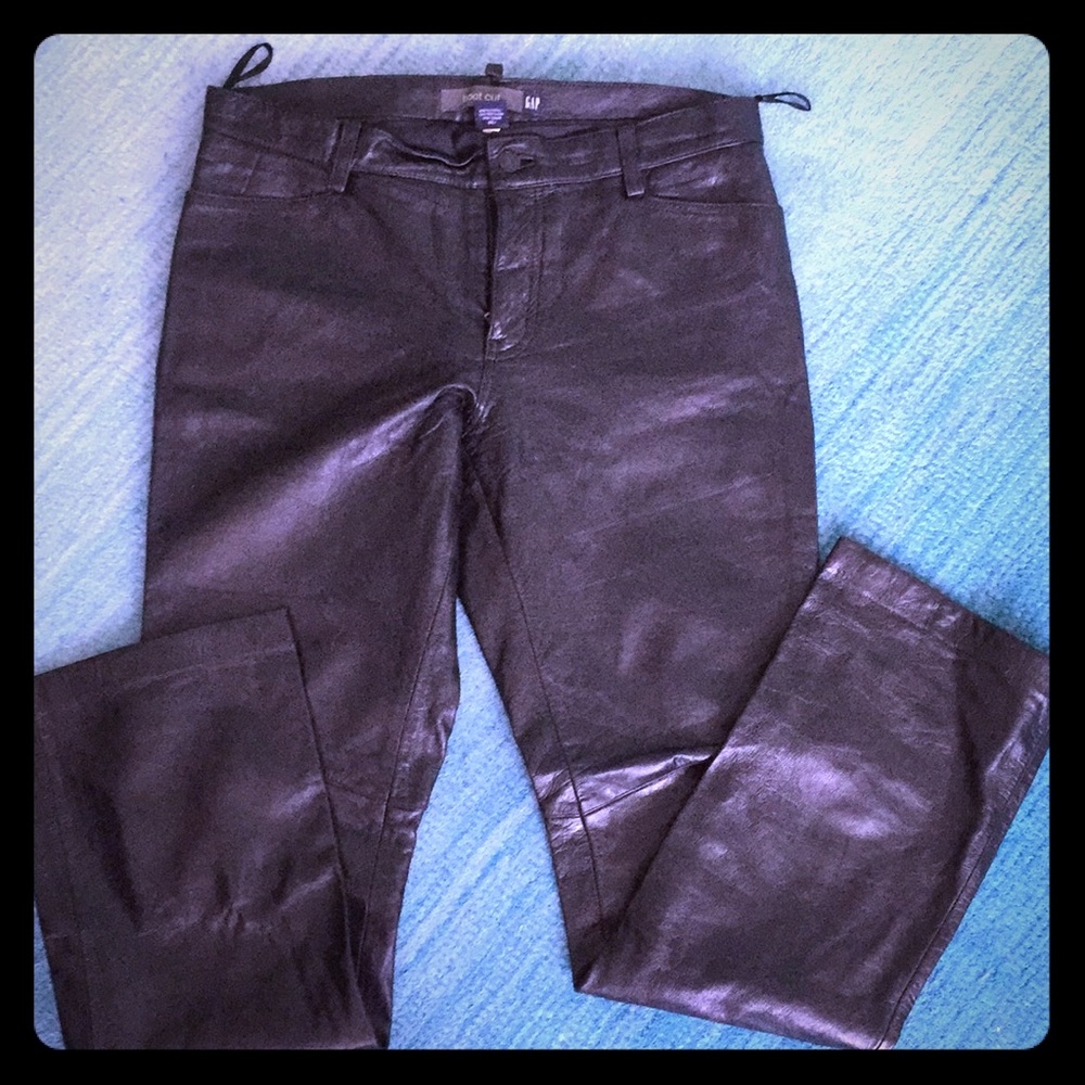 GAP Vintage Genuine Black leather Pants size 10